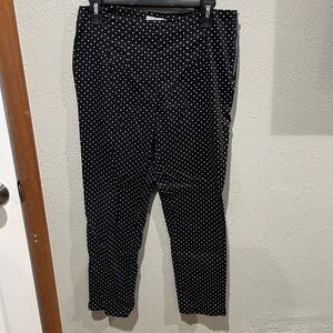 Atelier Luxe Boutique Black Polka Dot Pants Size 6 EUC Straight Leg